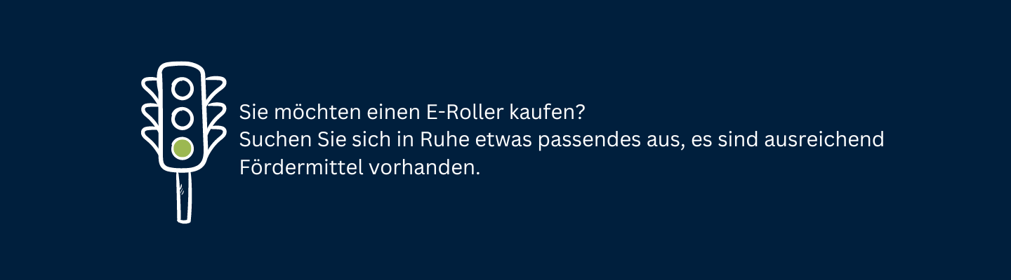 Eine grüne Ampel. Sie können sich in Ruhe Ihr Produkt aussuchen. Es sind noch genug Fördermittel vorhanden.