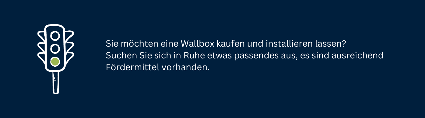 Eine grüne Ampel. Sie können sich in Ruhe Ihr Produkt aussuchen. Es sind noch genug Fördermittel vorhanden.